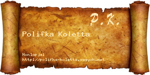 Polifka Koletta névjegykártya